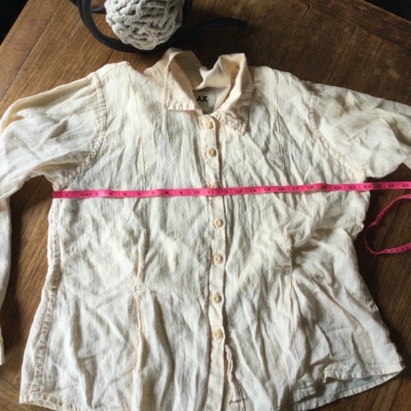 Flax 100% Linen button up shirt MEDIUM - Picture 7 of 14